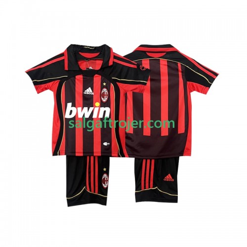 AC Milan 2006 2007 Fodboldtrøjer Børn Retro Hjemmebanesæt Kort ærmer AC Milan 2006 2007 Fodboldtrøjer Børn Retro Hjemmebanesæt Kort ærmer